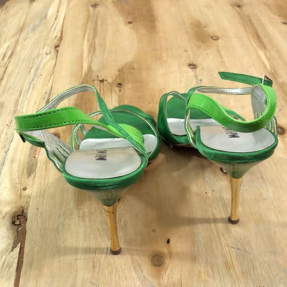 y2k Miss Me Glory Two-Tone Neon Green Stiletto Sandal Pumps 7 - Picture 5 of 7